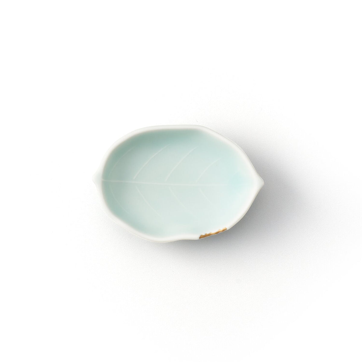 モイスト青磁 金彩 木の葉形 手塩皿 | 畑萬陶苑 ONLINE SHOP