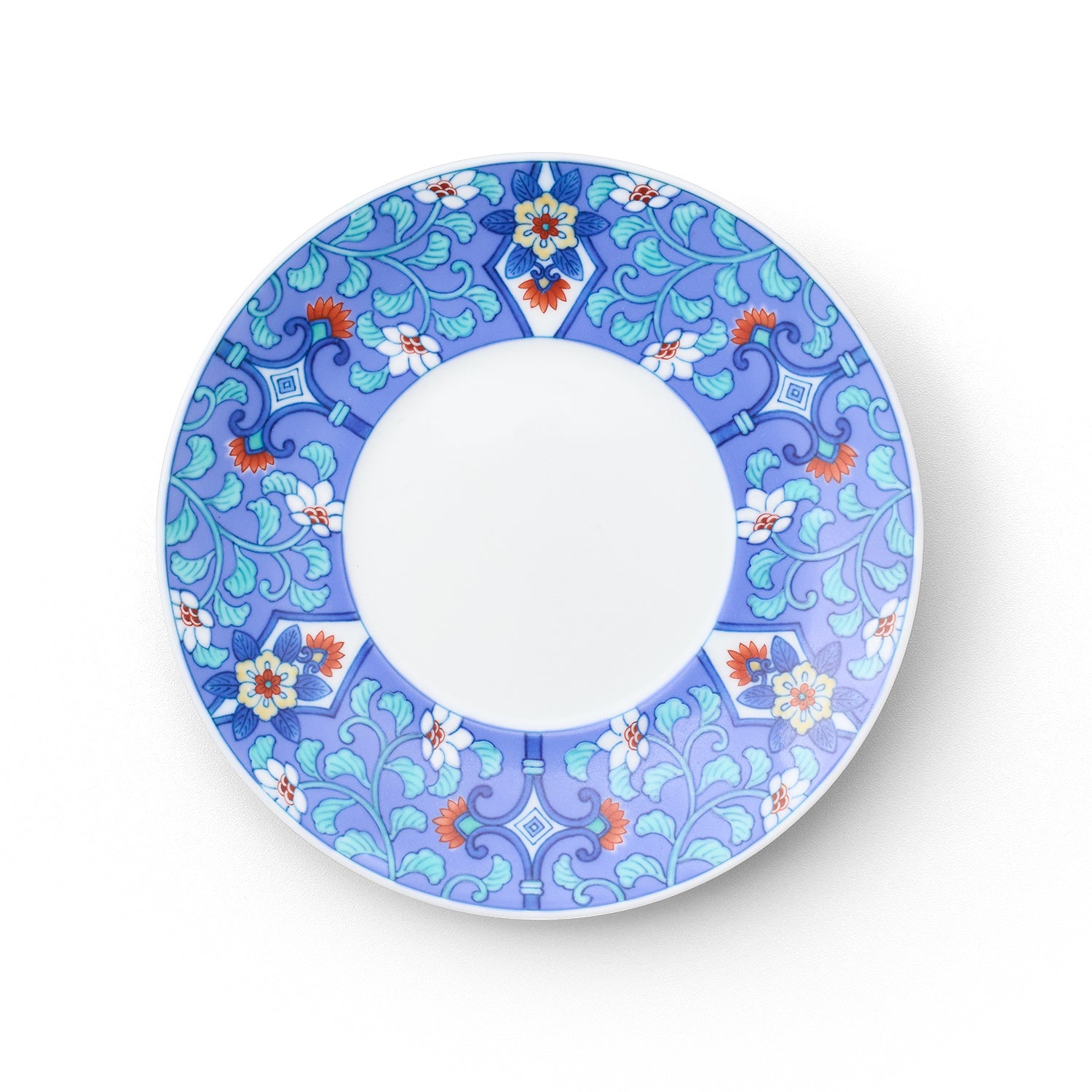 瑠璃焼締 万華鏡唐花文 角珈琲碗皿 | 畑萬陶苑 ONLINE SHOP